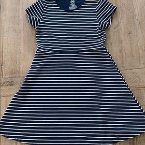 Blue and white stripe dress